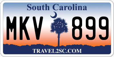SC license plate MKV899
