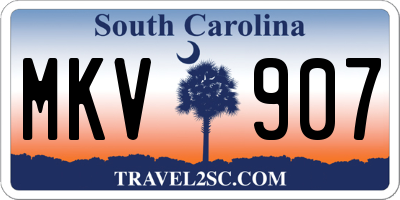 SC license plate MKV907