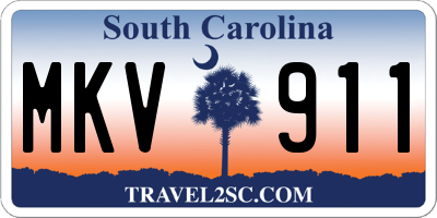 SC license plate MKV911