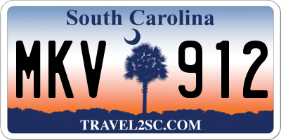 SC license plate MKV912