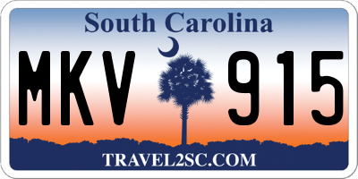 SC license plate MKV915