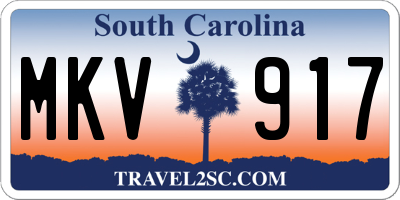SC license plate MKV917