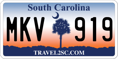 SC license plate MKV919