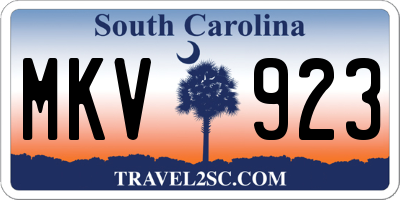 SC license plate MKV923