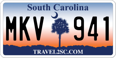 SC license plate MKV941