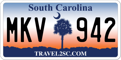 SC license plate MKV942