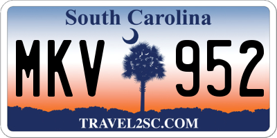 SC license plate MKV952