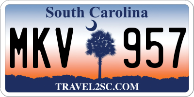 SC license plate MKV957