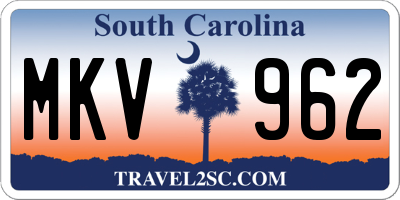 SC license plate MKV962