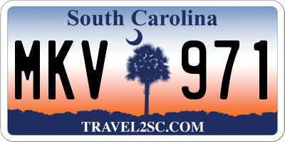 SC license plate MKV971
