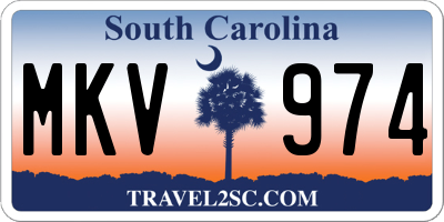 SC license plate MKV974