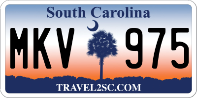 SC license plate MKV975
