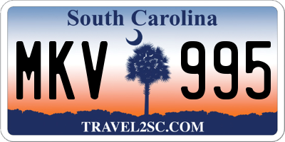 SC license plate MKV995
