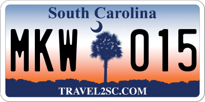 SC license plate MKW015