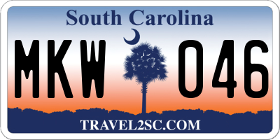 SC license plate MKW046