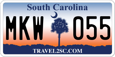 SC license plate MKW055
