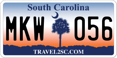 SC license plate MKW056