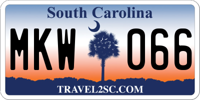 SC license plate MKW066