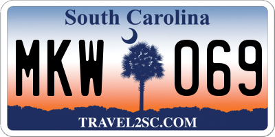 SC license plate MKW069