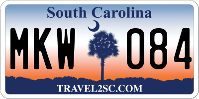 SC license plate MKW084
