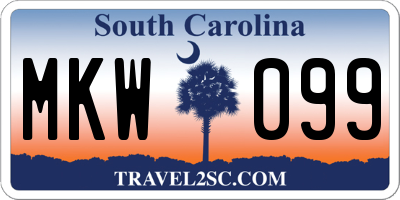 SC license plate MKW099