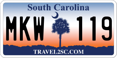 SC license plate MKW119