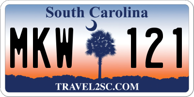 SC license plate MKW121
