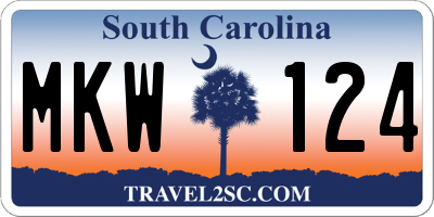 SC license plate MKW124