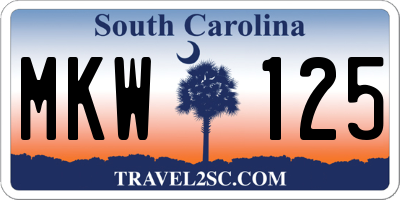 SC license plate MKW125