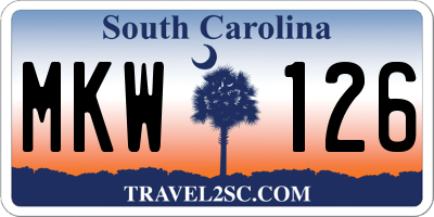 SC license plate MKW126