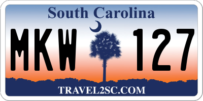 SC license plate MKW127