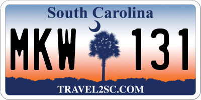 SC license plate MKW131