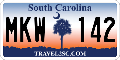 SC license plate MKW142