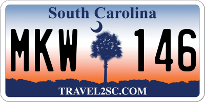 SC license plate MKW146