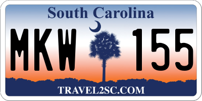 SC license plate MKW155