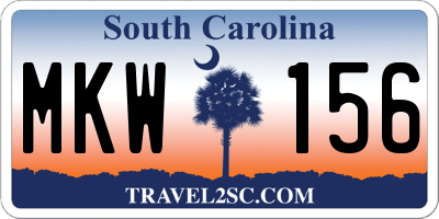SC license plate MKW156