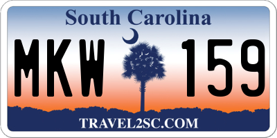 SC license plate MKW159