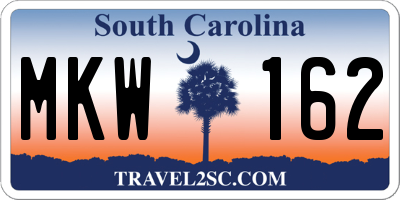 SC license plate MKW162