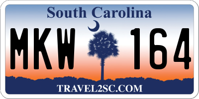 SC license plate MKW164