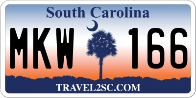 SC license plate MKW166