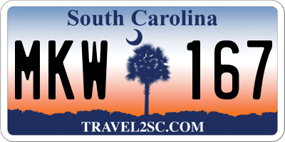SC license plate MKW167