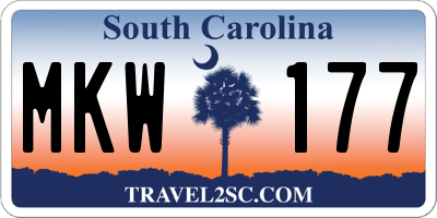 SC license plate MKW177