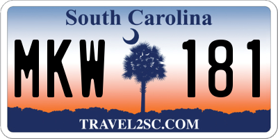 SC license plate MKW181