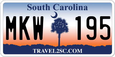 SC license plate MKW195