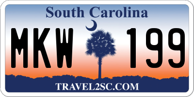 SC license plate MKW199