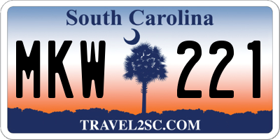 SC license plate MKW221