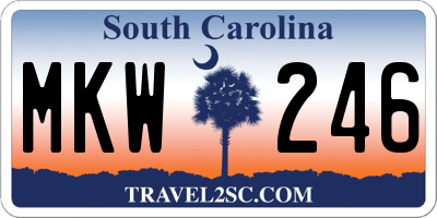 SC license plate MKW246