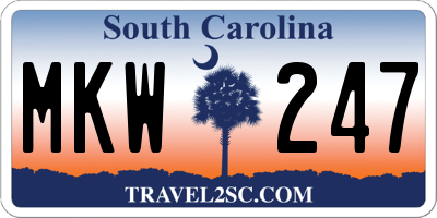 SC license plate MKW247