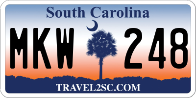 SC license plate MKW248