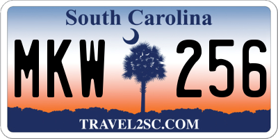 SC license plate MKW256
